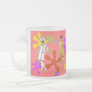 Mod-Fashion-Tasse der Sechzigerjahre Mattglastasse