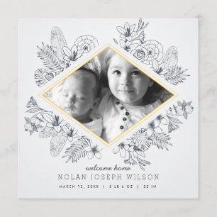 Mod Floral Birth Ankündigung