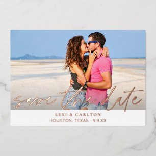 MOD Foto & Kalligrafie 4 W Save the Date Folieneinladung