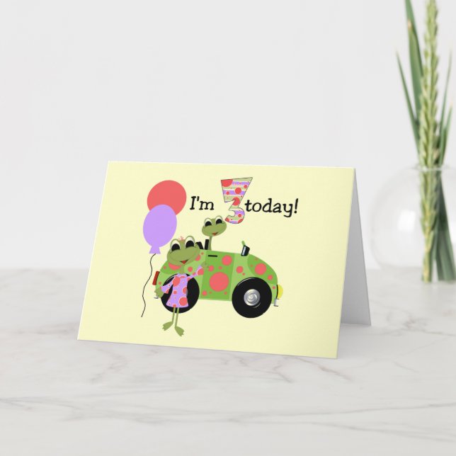 Mod Frogs 3rd Birthday Tshirts and Gifts Karte (Vorderseite)