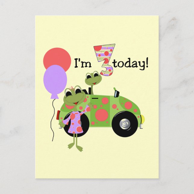 Mod Frogs 3rd Birthday Tshirts and Gifts Postkarte (Vorderseite)