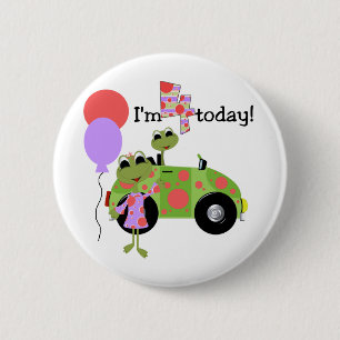 Mod Frogs 4th Birthday Tshirts und Geschenke Button