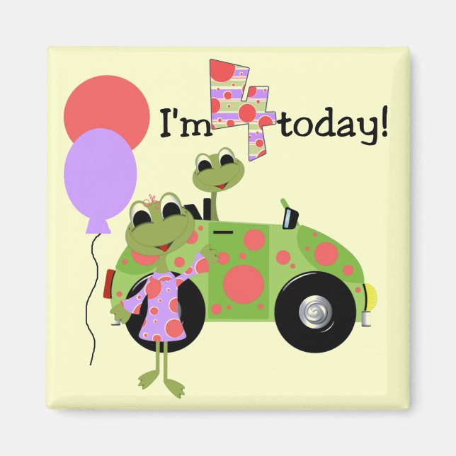 Mod Frogs 4th Birthday Tshirts und Geschenke Magnet (Vorne)