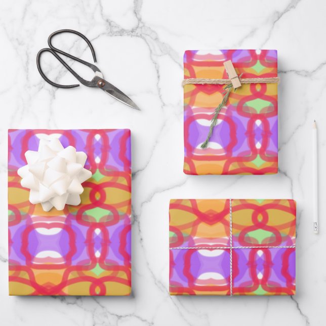 Mod Funky Fresh Colors Geschenkpapier Set (Vorderseite)