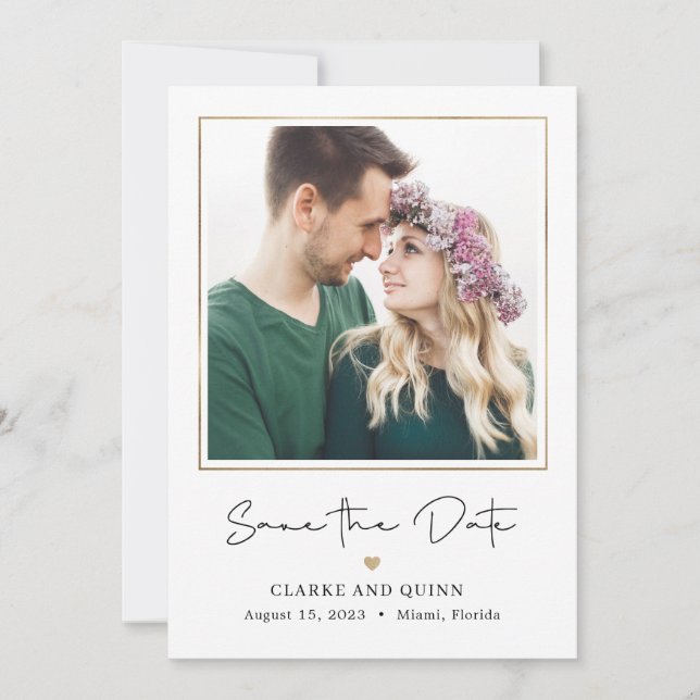 Mod Gallery Editable Color Save the Date Card Dankeskarte (Vorderseite)