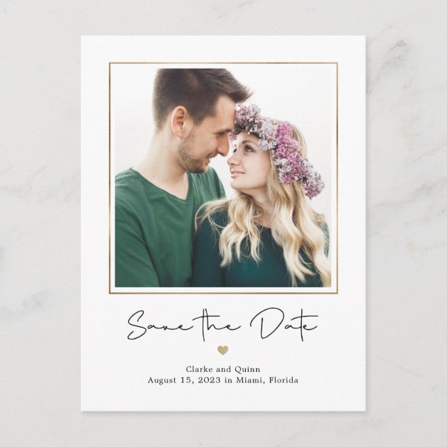 Mod Gallery EDITABLE FARBE Save the Date Postkarte (Vorderseite)