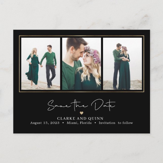 Mod Gallery EDITABLE FARBE Save the Date Postkarte (Vorderseite)