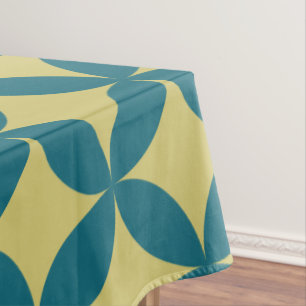 Mod Geometric Retro Modern Blue Green Mitte des Ja Tischdecke