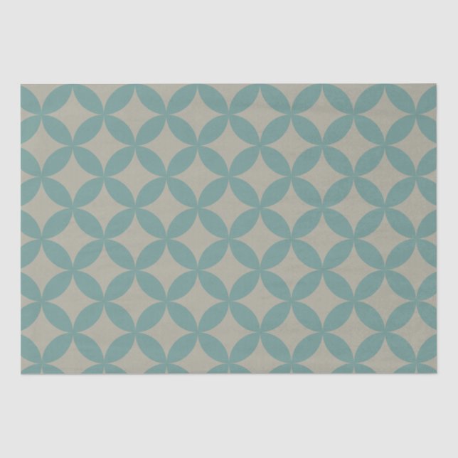 Mod Geometric Retro Modernes Türkis aus dem Mittel Seidenpapier (Vorderseite)