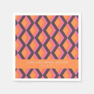 Mod geometrisch rosa braun benutzerdefinierte Hoch Serviette