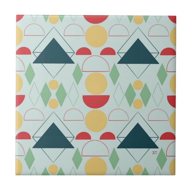 Mod Geometrische Keramik für Mid Century Fliese (Vorderseite)
