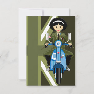 Mod Girl von den sechziger Jahren in Parka mit Sco