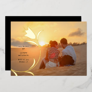 MOD GOLD TULIP WEDD SPEICHERN DAS DATUM FOLIENEINLADUNG