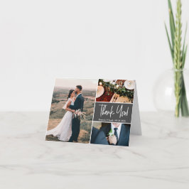 Mod Gray Wedding Custom Fotos Handschrift Dankeskarte