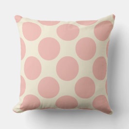 Mod große Punkte in rosa und creme Muster Kissen