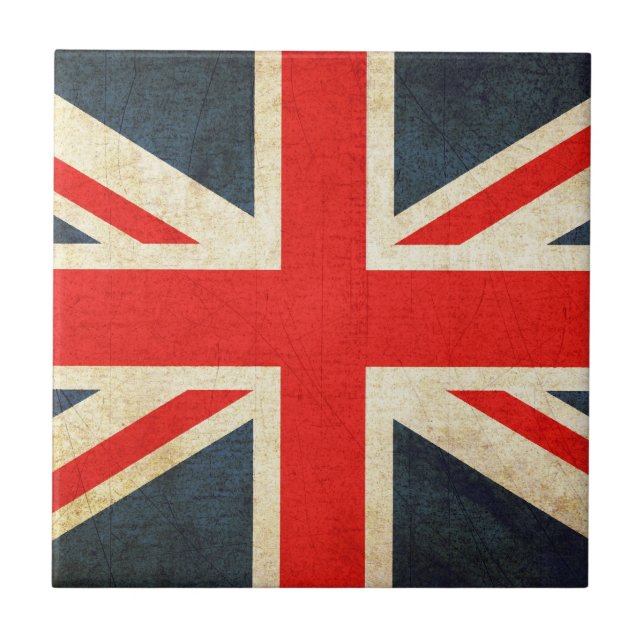 Mod Grunge Union Jack Keramik Geschenkartikel Fliese (Vorderseite)