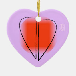 Mod Heart Liebe Herz geformt Keramik Ornament