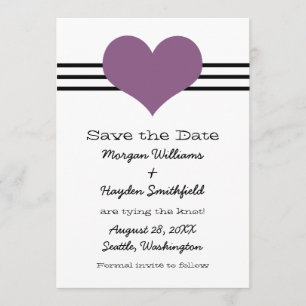 Mod Heart Save the Date einladen, Lila