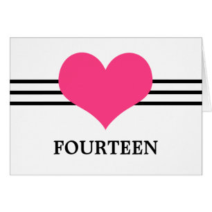 Mod Heart Tischnummer Card, rosa