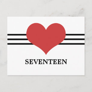 Mod Heart Tischnummer Postcard, Rot