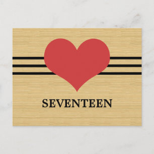 Mod Heart Tischnummer Postcard, Rot