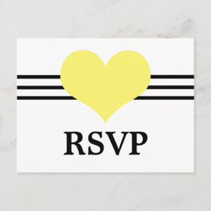 Mod Heart UAWG Postcard, gelb Einladungspostkarte
