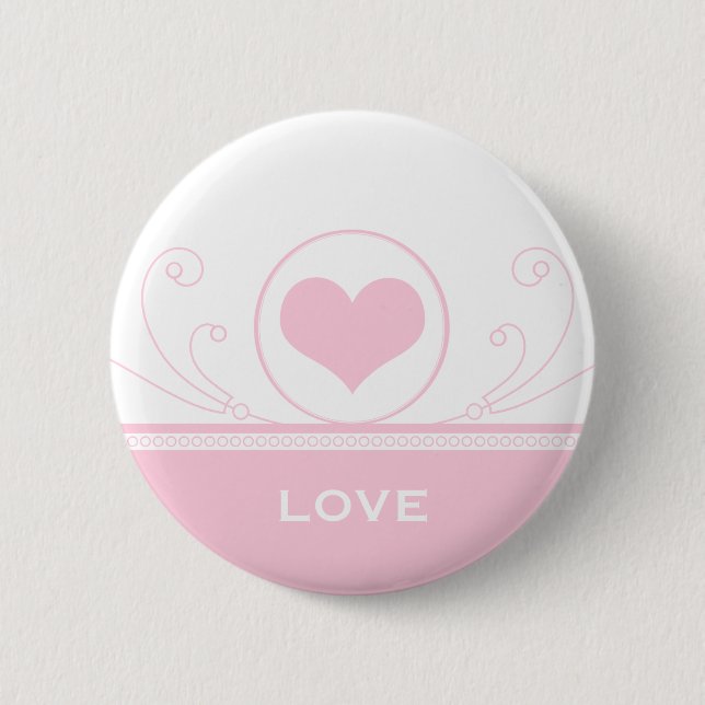 Mod Heart Wirbel Button, hellrosa Button (Vorderseite)