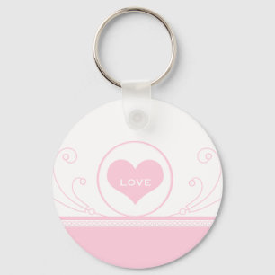 Mod Heart Wirbel Schlüsselanhänger, Light Pink Schlüsselanhänger