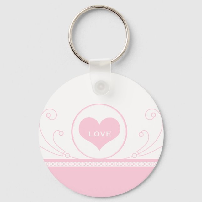 Mod Heart Wirbel Schlüsselanhänger, Light Pink Schlüsselanhänger (Vorderseite)