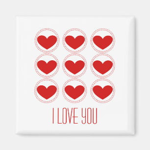 Mod Hearts Liebe Magnet, rot Magnet