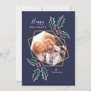 Mod Holly Gold Geo cadre photo Marine   Carte de v