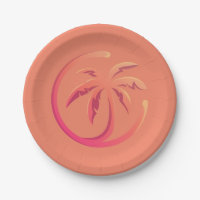 Mod Hot Pink Orange Palm Tree auf Korallen