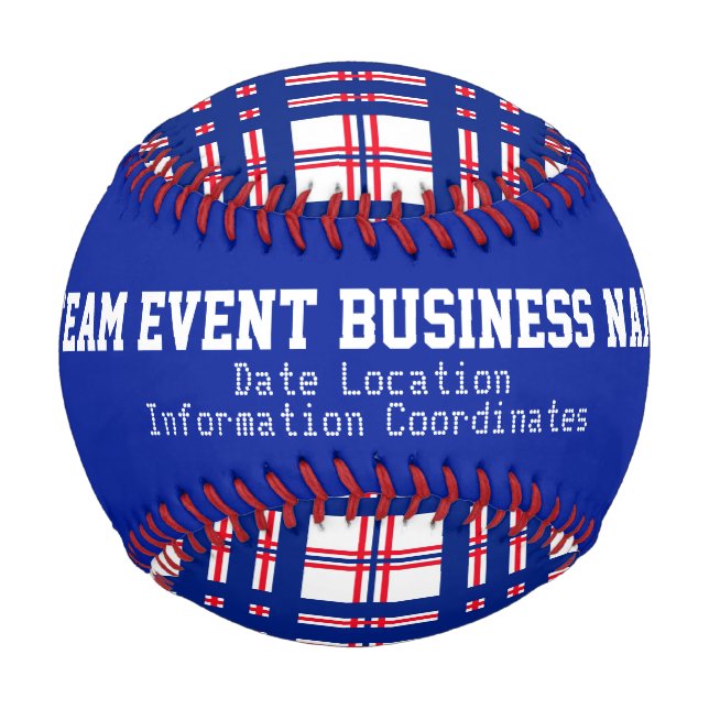 Mod Kariertes Muster Personalisiert Baseball (Rückseite)
