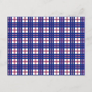 Mod Karo Muster Rot Weiß Blau Postkarte