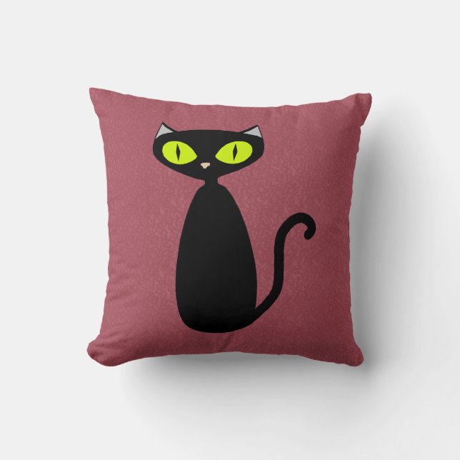 Mod Katzenkissen mit benutzerdefinierter Farbe Kissen (Vorderseite)