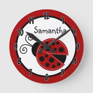 Mod Lady Bug Rouge Black Insect Horloge personnali