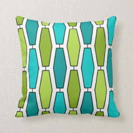Mod-längliches Hexagon, aquamarin und grün Kissen