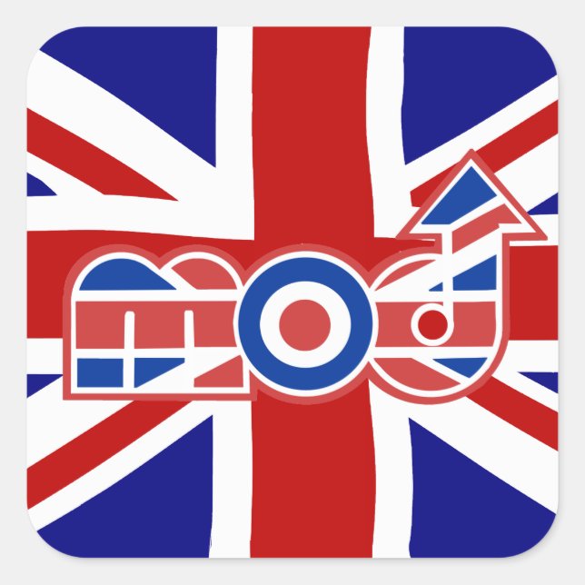 Mod-Logo-Union-Buchse Hintergrund-Aufkleber Quadratischer Aufkleber (Vorderseite)