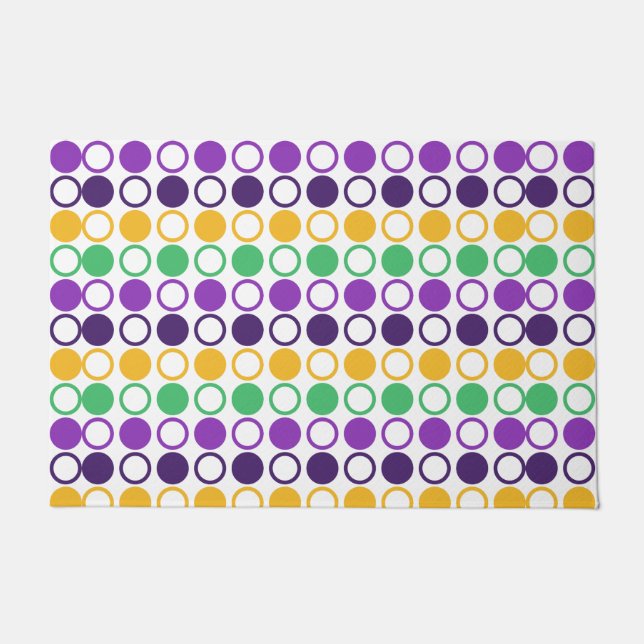 Mod Mardi Gras Dots Fußmatte (Vorderseite)