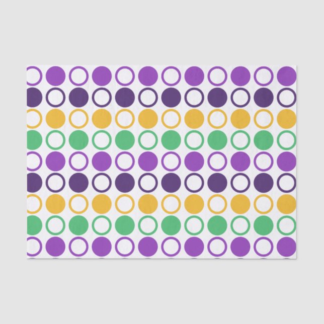 Mod Mardi Gras Dots Seidenpapier (Vorderseite)