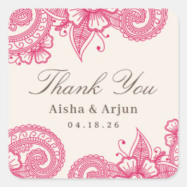 Mod Mehandi Gastgeschenk Hochzeit Stickers