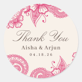 Mod Mehandi Gastgeschenk Hochzeit Stickers