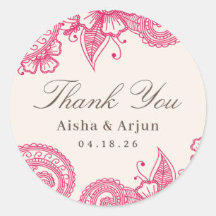 Mod Mehandi Gastgeschenk Hochzeit Stickers