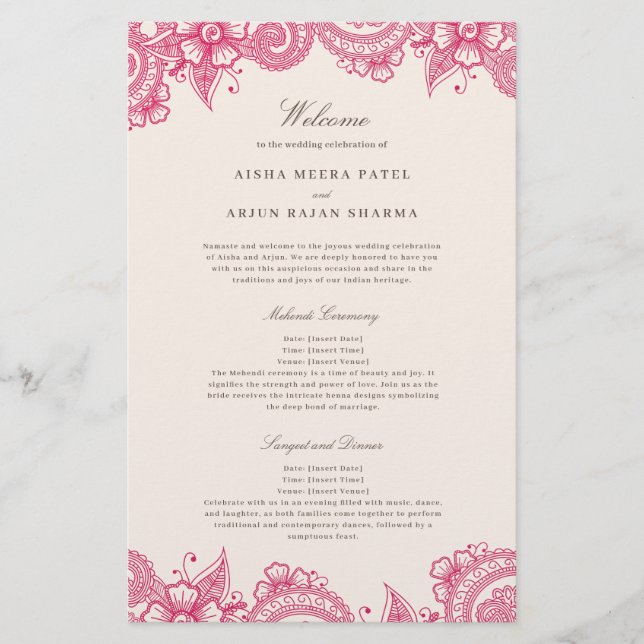 Mod Mehandi Programme traditionnel de mariage indi (Devant)