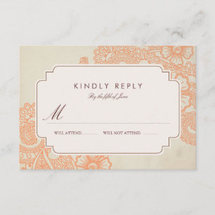 Mod Mehandi Wedding RSVP Karte