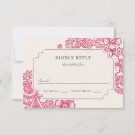 Mod Mehandi Wedding RSVP Karte