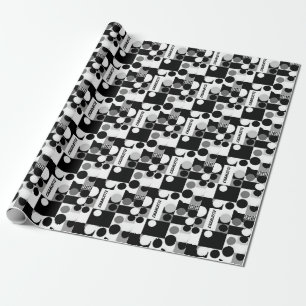 Mod mit geometrischen Schwarz-weißen Formen Geschenkpapier
