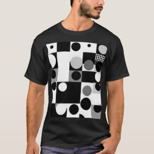 Mod mit geometrischen Schwarz-weißen Formen T-Shirt