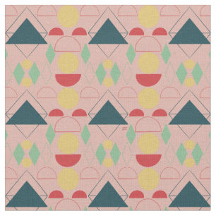 Mod Mitte des Jahrhunderts rosa geometrisch Stoff