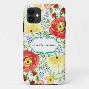 Mod Modern Floral Ranunculus Leaf Rose Bracket Case-Mate iPhone Hülle